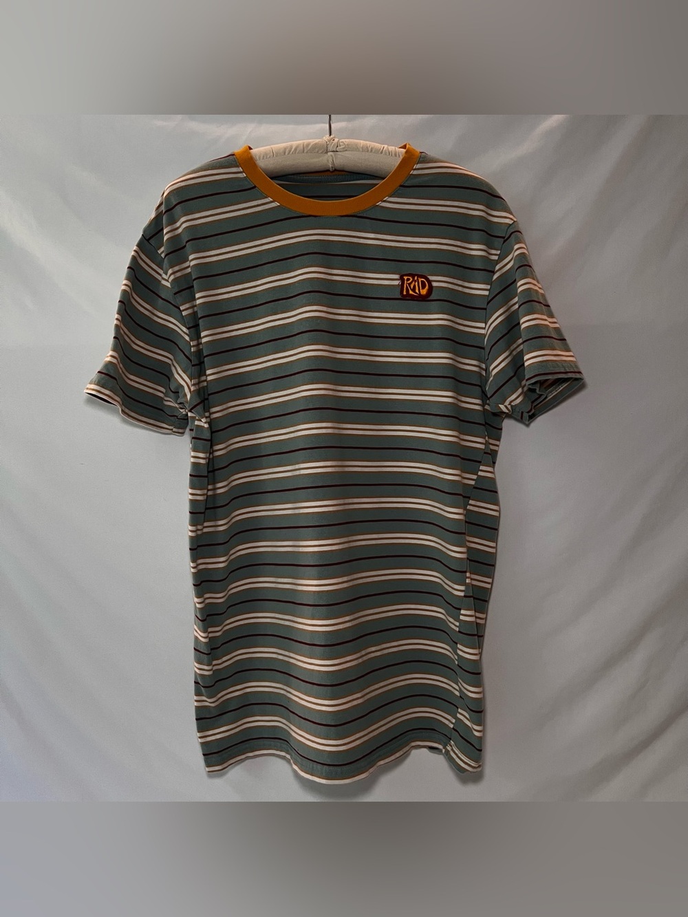 Dutch Bros “RAD” stripped tshirt. Size large.